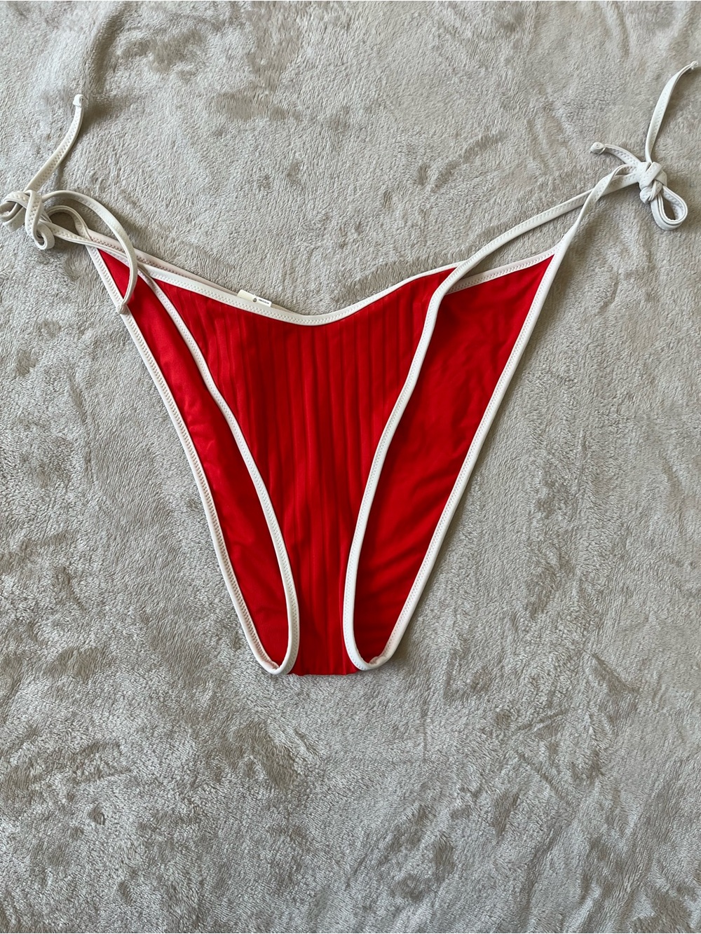 Aerie Women’s Red Cheekiest Ribbed Bikini Bottoms XL NWT Side Ties
